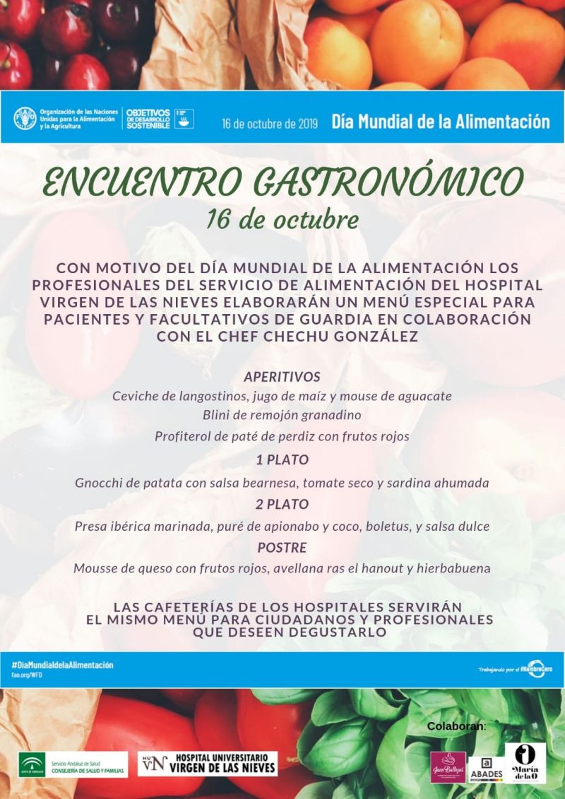 Este es el menú especial que tomarán nuestros pacientes mañana, Día Mundial de la Alimentación
