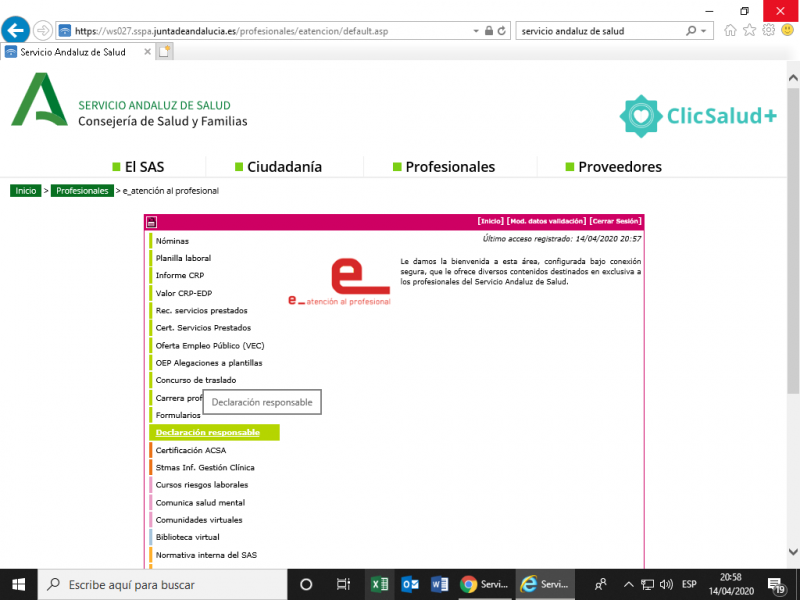Obtén el documento de pertenencia al hospital para desplazamiento a  tu puesto de trabajo.