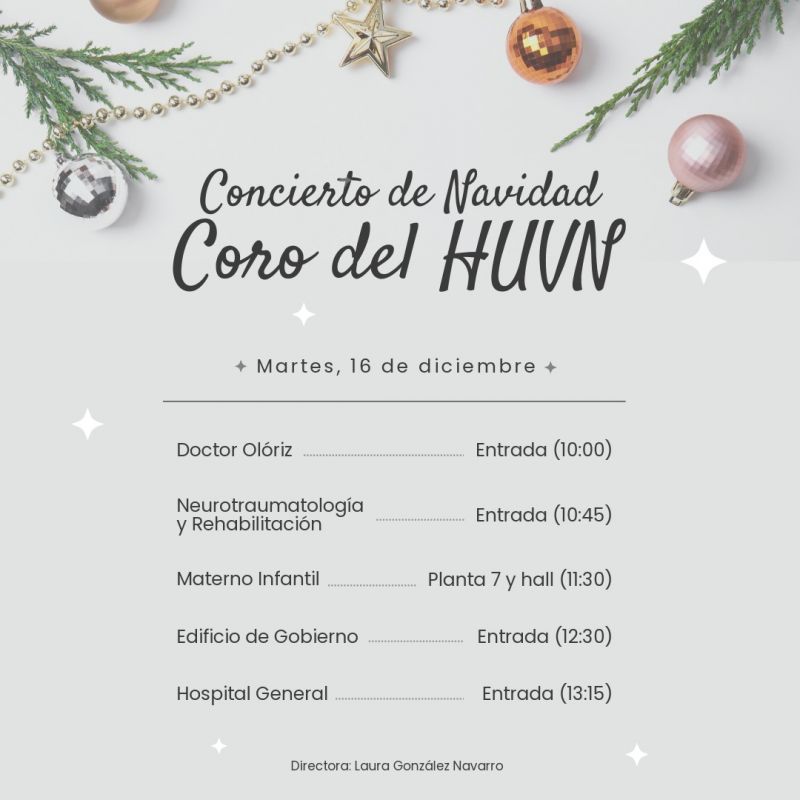 El coro del hospital ofrecerá su tradicional concierto navideño el próximo martes 16 de diciembre