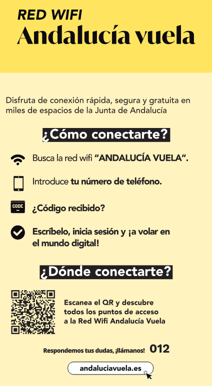 Red WiFi pública para la ciudadanía “Andalucía Vuela” en los centros del Servicio Andaluz de Salud